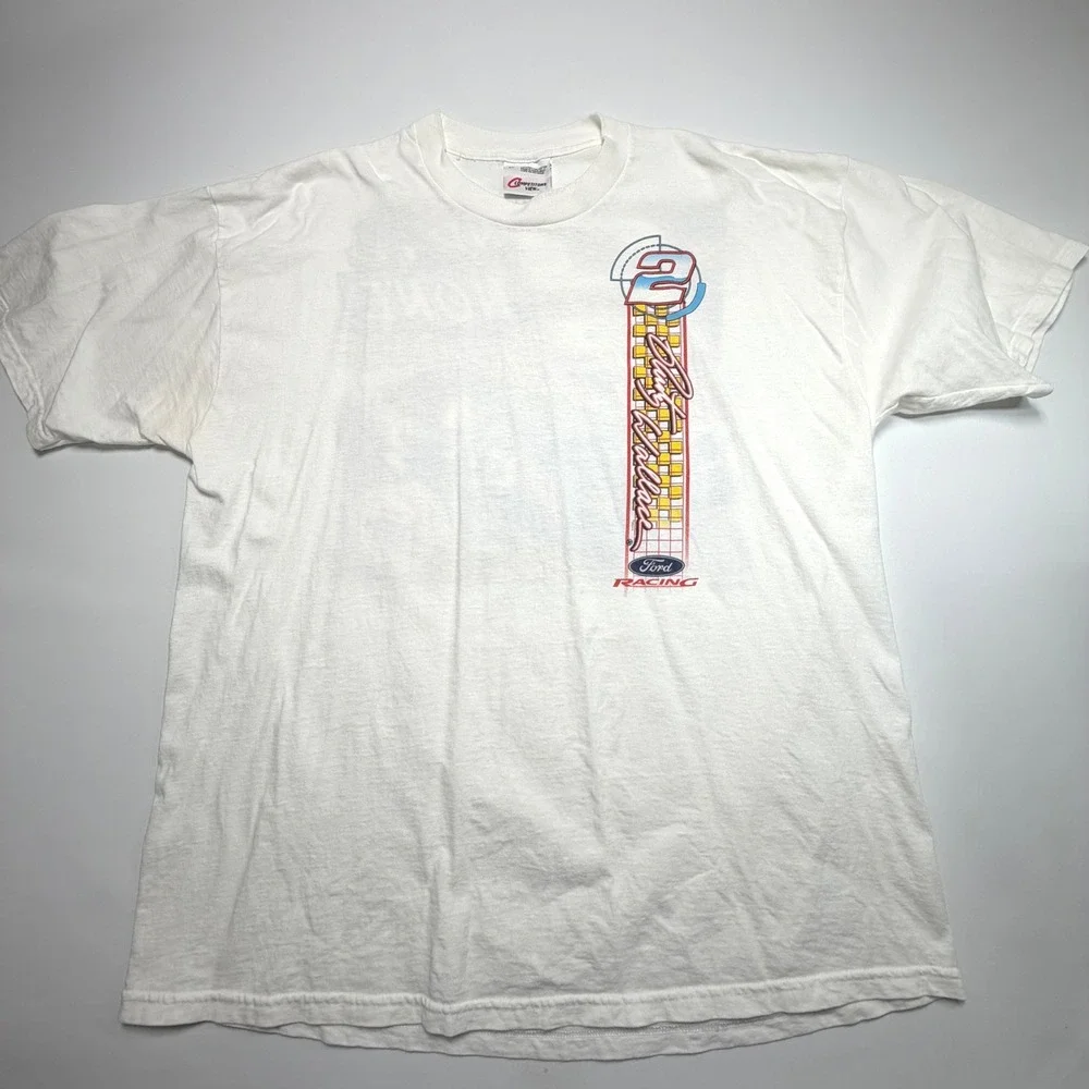 Vintage Rusty Wallace‎ NASCAR 90s Miller Lite Tee XL Double Sided